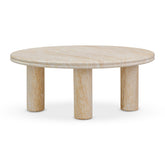 Amora Faux Travertine Indoor/Outdoor 32" Round Accent Table Model: TOV-OC54412
